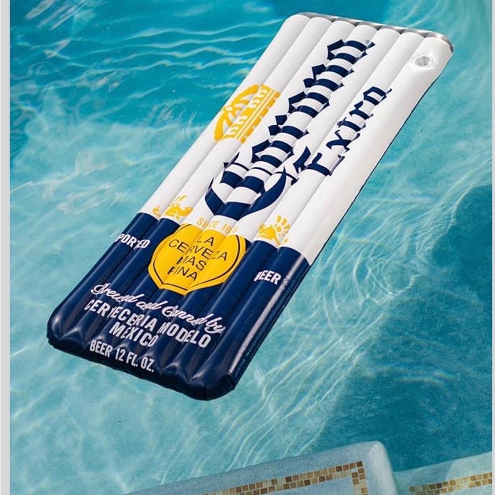 Black Swan Inflatable Pool Float - Navy and White NIB